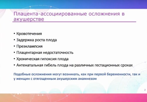 Плацента - ассоциированные осложнения в акушерстве
